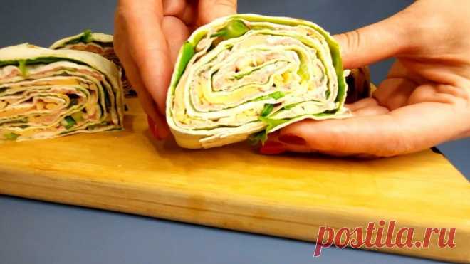 Рецепт простой и быстрой закуски из лаваша и банки паштета | Мелодия вкуса | Пульс Mail.ru