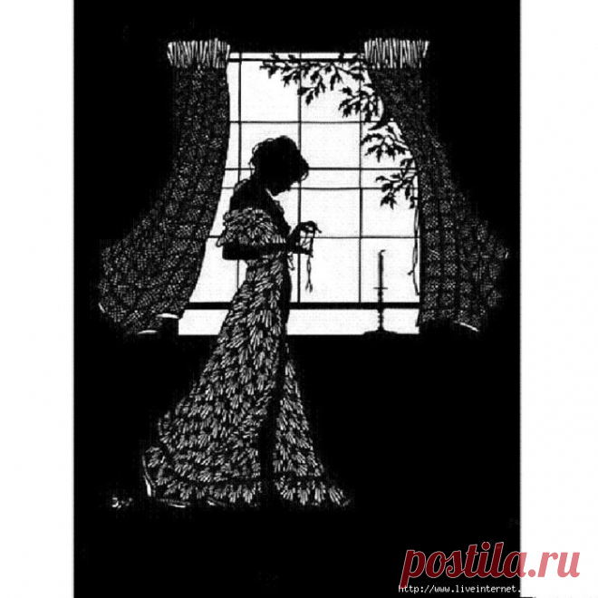 Вышивка белым по черному