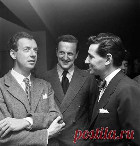 Benjamin Britten, Peter Pears & Leonard Bernstein, photographed by Stanley Kubrik, 1949