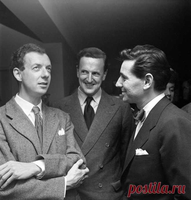 Benjamin Britten, Peter Pears & Leonard Bernstein, photographed by Stanley Kubrik, 1949