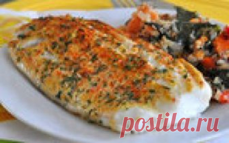 Филе рыбы, запеченное под горчицей