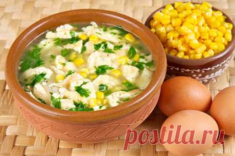 Бульон с кукурузой в омлете - Супы, борщи, чорбы, замы