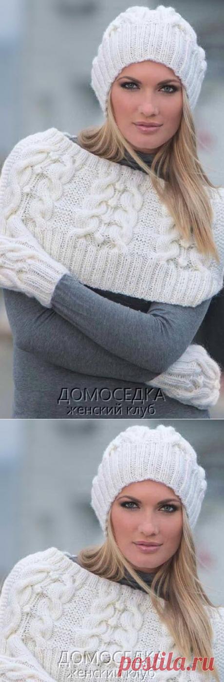 Шапка и снуд спицами | ДОМОСЕДКА