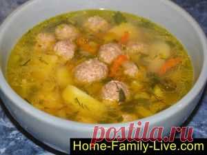 Суп с фрикадельками - пошаговый фоторецепт - быстрый суп с фрикаделькамиКулинарные рецепты