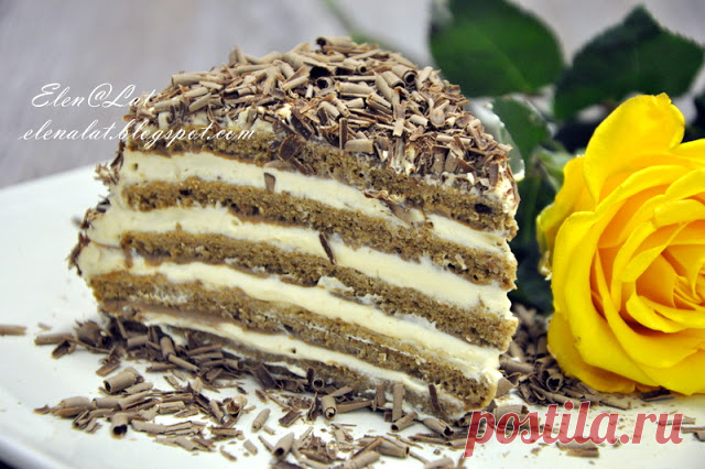 Sweet and not Sweet: Шоколадно-сливочный торт с карамельным кремом