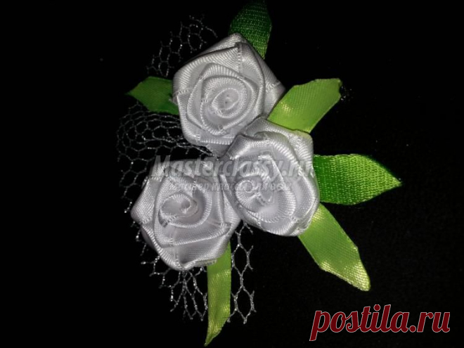 Букет атласных роз своими руками. Мастер-класс