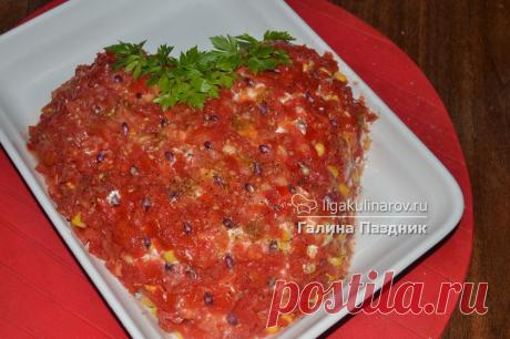 Салат &quot;Земляничка&quot;, рецепт пошаговый от Лиги Кулинаров. Рецепт салата &quot;Земляничка&quot;, рецепты Лиги Кулинаров.