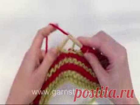 DROPS Knitting Tutorial: How to knit stripes in garter st with short rows - YouTube