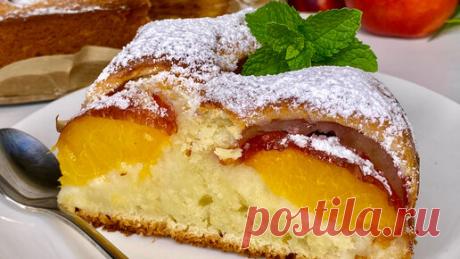 Рецепты с Еленой Хусаиновой | Нежный, сливочный пирог с нектаринами, просто тает во рту