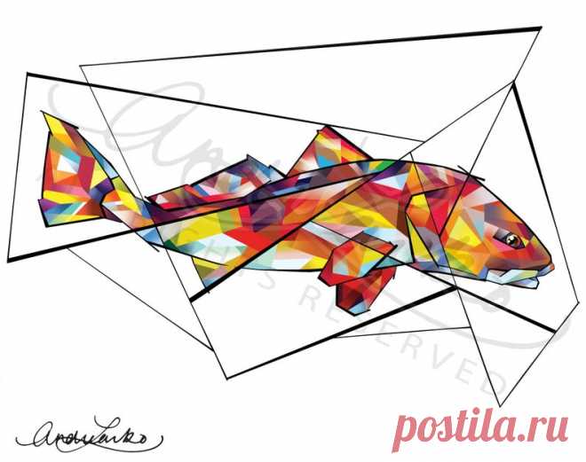 Impresión del arte fractal Redfish 8.5 x 11 | Etsy