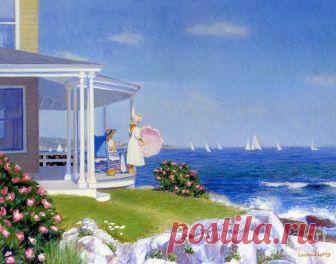 Художник пред миром совсем не пасует. 
Он детское море пастелью рисует, 
И в море весёлом на светлых волнах 
Качается лодочка в пёстрых тонах, 
Гуляют по морю небесные пятна, 
И жить в этом мире легко и приятно, 
Легко и приятно, и сладко. И страсть, 
Как хочется в мир этот дивный попасть. 
 
Лариса Миллер
 Художник Кэндас Лавли