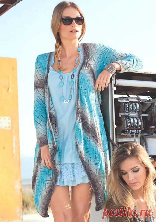 Жакет из пряжи секционного крашения