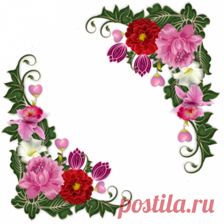 винтажные цветы в PNG для декупажа