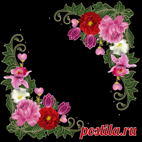 винтажные цветы в PNG для декупажа