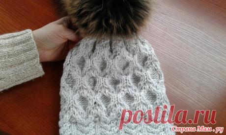 Шапка спицами "Соты в косах" - Вязание - Страна Мам