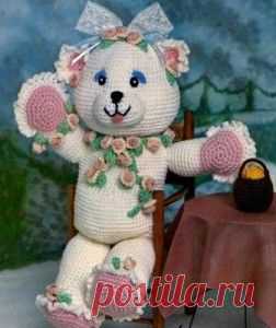 Мишка – амигуруми с розочками | Амигуруми