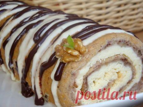 Творожный пирог - рулет. .