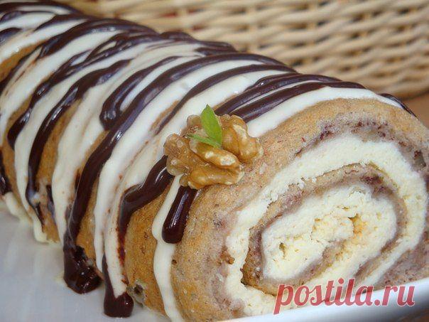 Творожный пирог - рулет. .