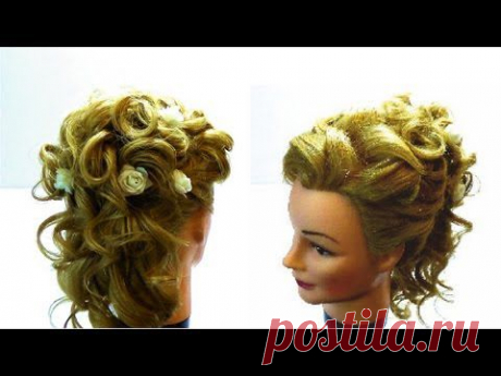 Прическа на свадьбу на длинные волосы.Wedding hairstyle for a long hairs - YouTube