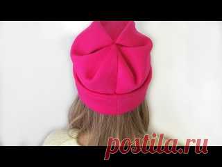 Шапка за 5 минут без выкройки — просто, быстро и красиво!