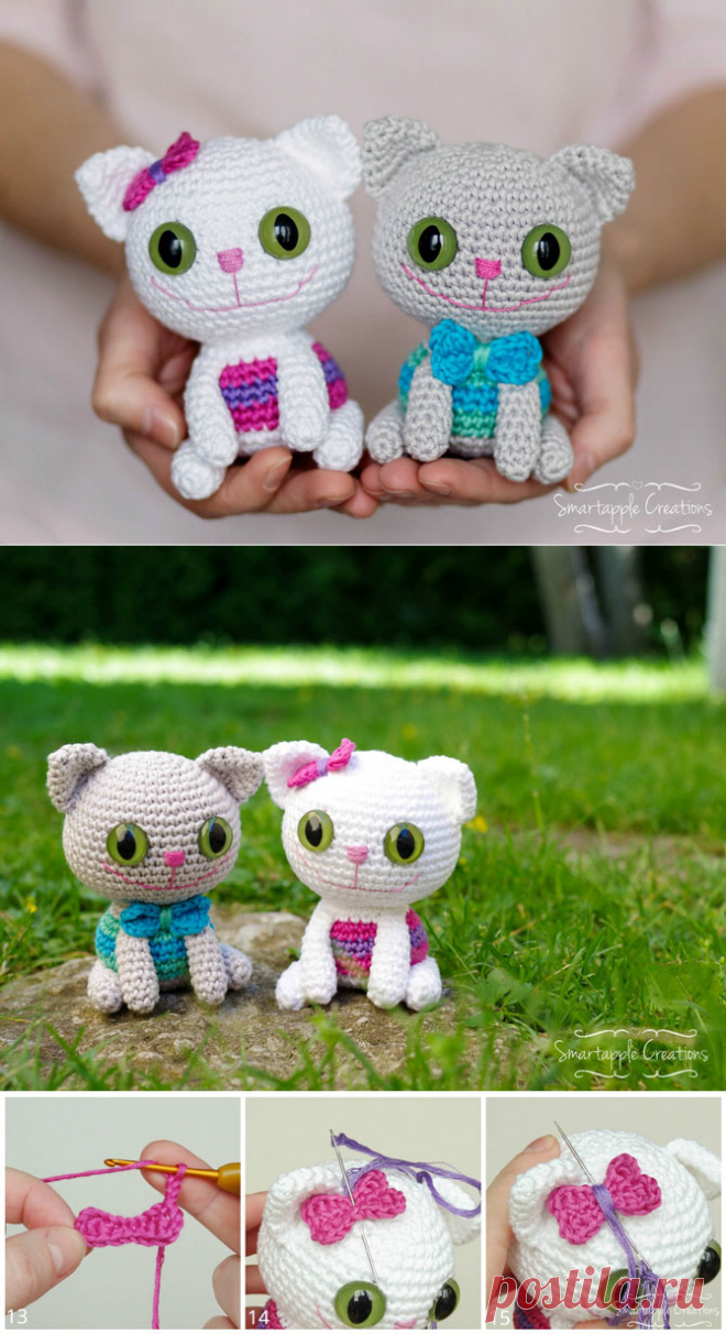 Котята амигуруми: схема вязания игрушек