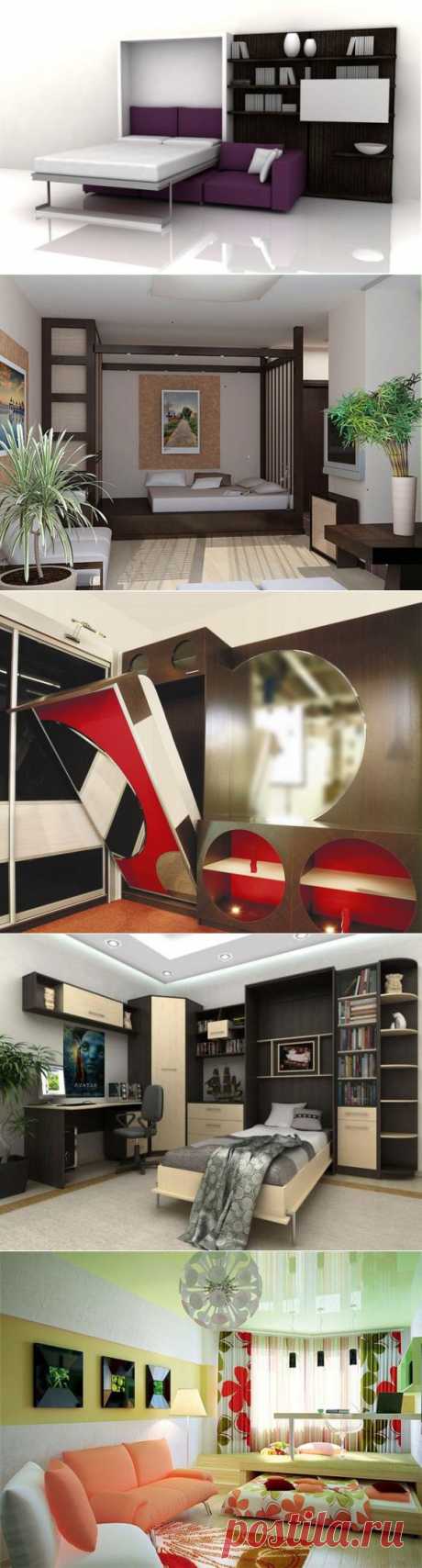 Интересные идеи размещения кровати в гостиной | Наш уютный дом