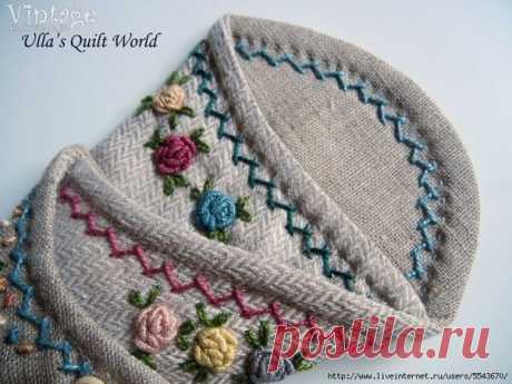 ​Футляр для набора ножниц с красивой вышивкой