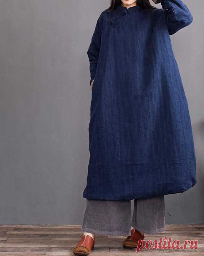 Linen dresses for women plus size clothingLong sleeve | Etsy