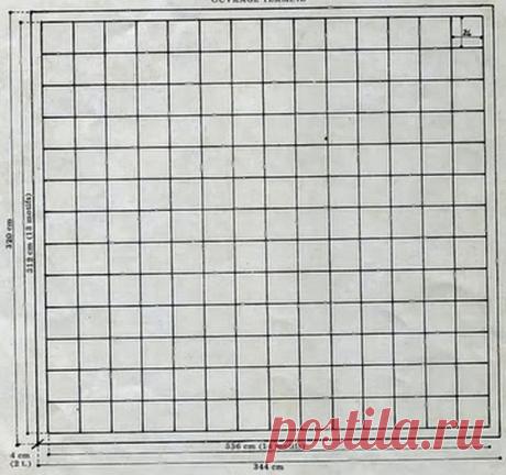 Плед из квадратных мотивов крючком