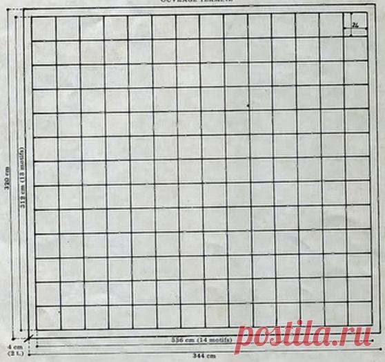 Плед из квадратных мотивов крючком