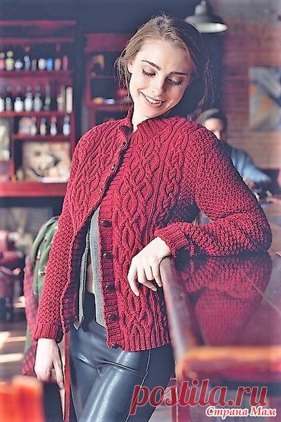 Жакет с вафельным узором с аранами. Спицы. - ВЯЗАНАЯ МОДА+ ДЛЯ НЕМОДЕЛЬНЫХ ДАМ - Страна Мам