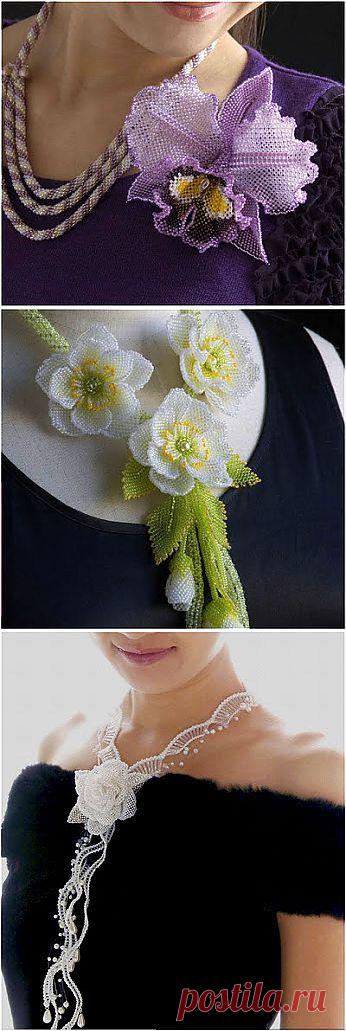 Бисероплетение: цветочные ювелирные изделия