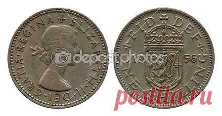One shilling, Britain, Elizaveta Second, 1956 — Стоковое фото © Vadim Vyazovikov #40515119