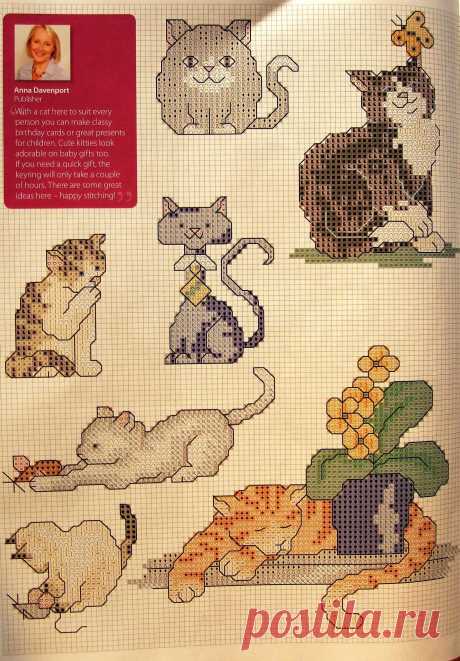 Коты и кошечки.Вышивка крестом.