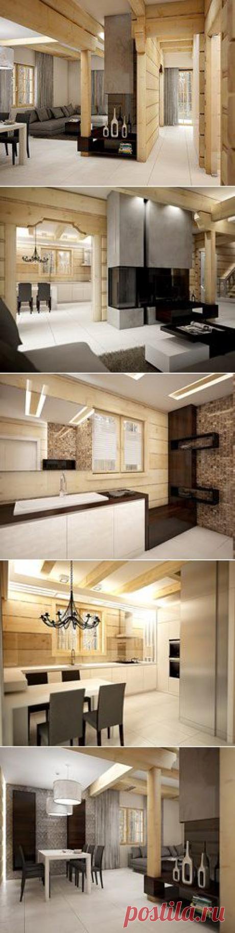 Бревенчатый дом мебель современная - ваш проект NatusDESIGN - Homebook.pl