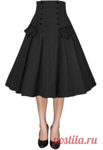 Button Front Full Skirt by Amber Middaugh | Fashion