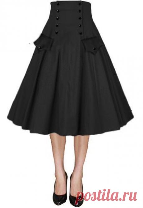 Button Front Full Skirt by Amber Middaugh | Fashion