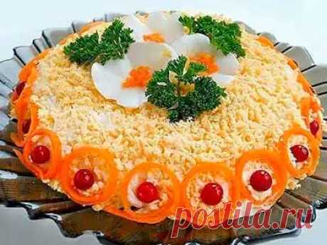 Рецепт слоеного салата с куриным филе