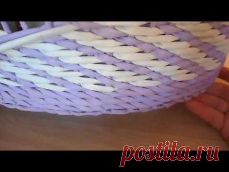 Плетение из газетных трубочек  Простой узор/Weaving newspaper tubes. Simple pattern
