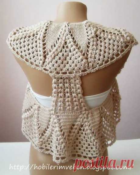 ВЯЗАНЫЙ ШИК: Болеро и салфетка крючком. Схема вязания