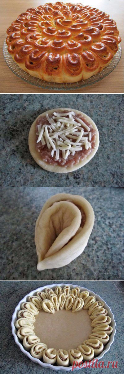 Мясной пирог «Хризантема» — Вкусные рецепты