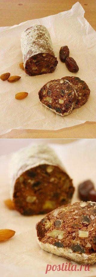 Полезная шоколадная колбаса без масла и сахара | Готовим вместе