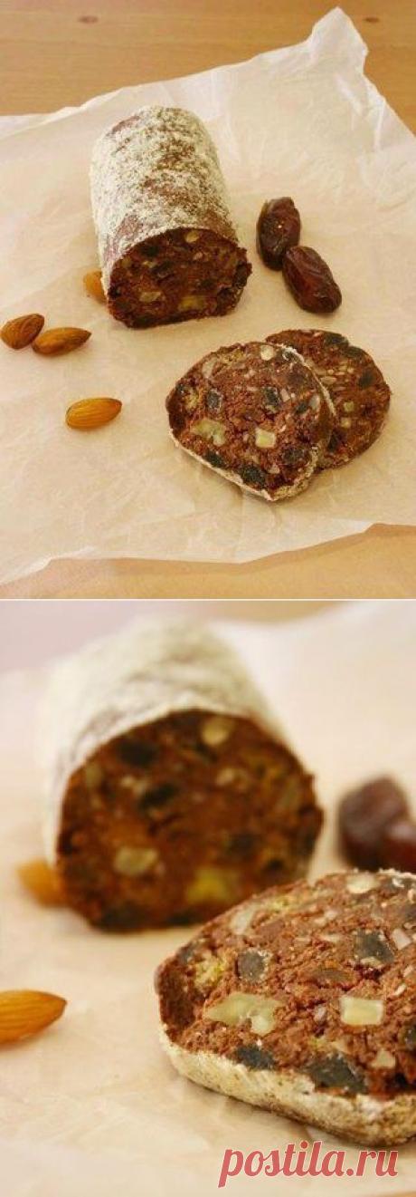 Полезная шоколадная колбаса без масла и сахара | Готовим вместе