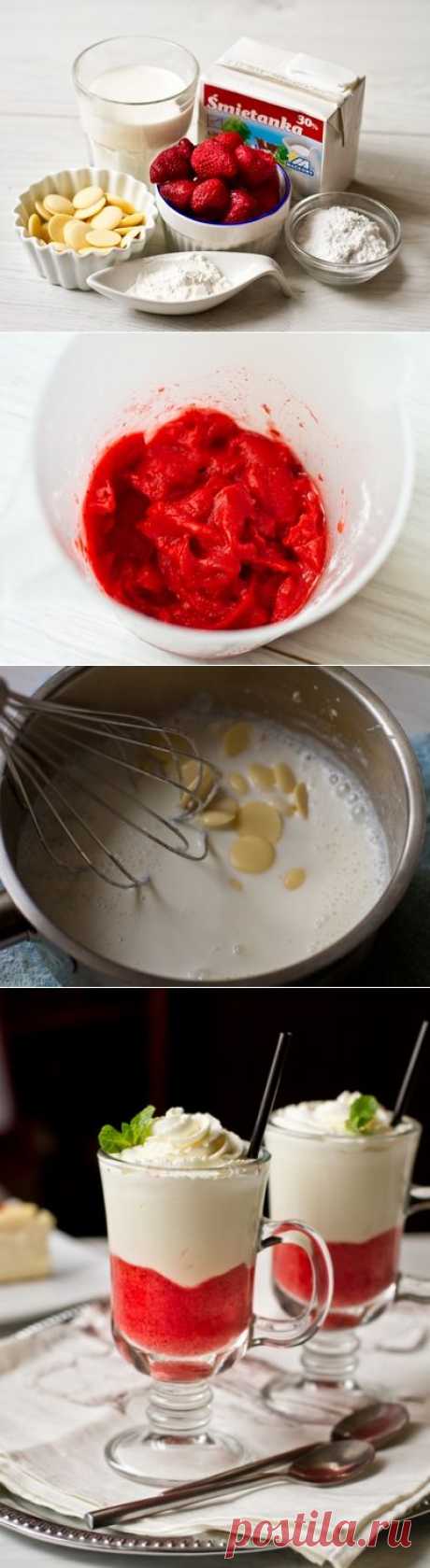 Горячий белый шоколад с клубникой