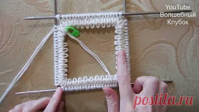 ВЯЗАНАЯ ШАПКА СПИЦАМИ С ОТВОРОТОМ. ФАБРИЧНЫЙ НАБОР ПЕТЕЛЬ. МК. KNITTING HAT. HOW