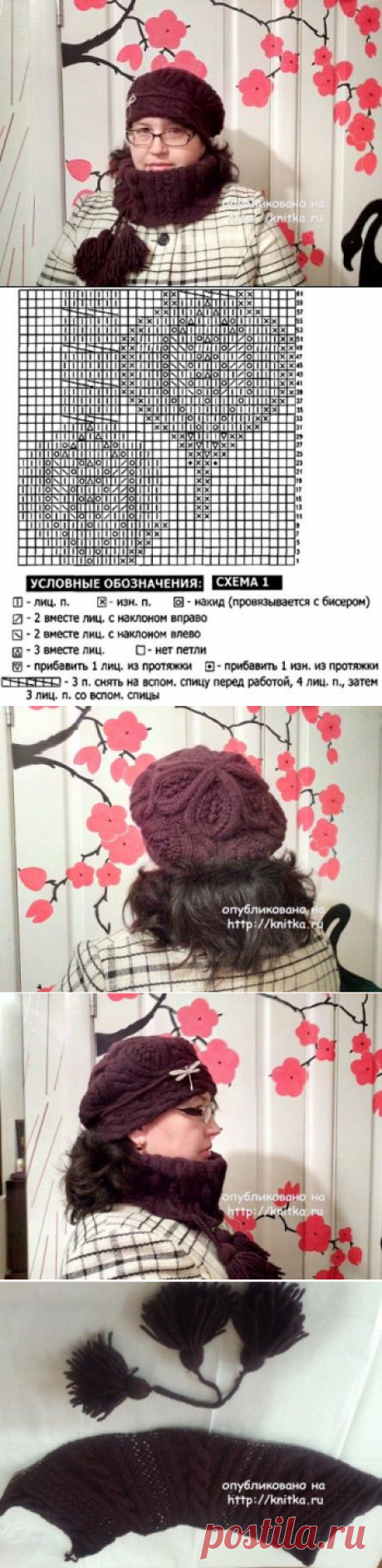 Берет и снуд связанные спицами – работы Оксаны Усмановой, Вязание для женщин
