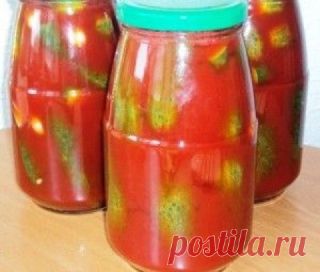 Рецепт огурцов в томатной заливке на зиму