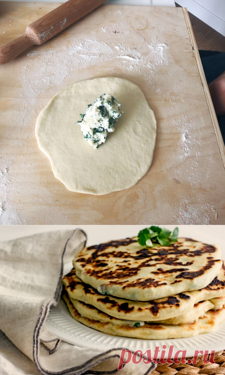 Лепешки на кефире на сковороде с сыром и зеленью