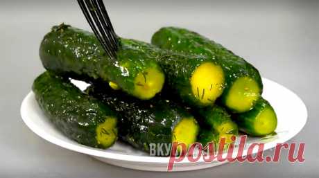 "Сухие" малосольные огурцы: новый вкус (утром готовлю - вечером хрустим, съедаются мгновенно) | Кухня наизнанку | Яндекс Дзен