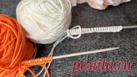 Невидимый набор петель спицами (для резинки 1х1) | Вераша | Вязание | Дзен